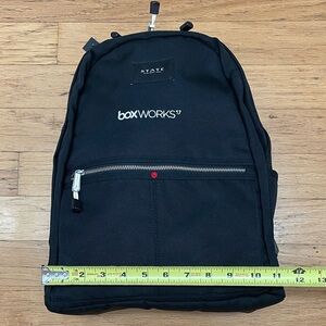 STATE BoxWorks17 Black Backpack with Silver Zipper